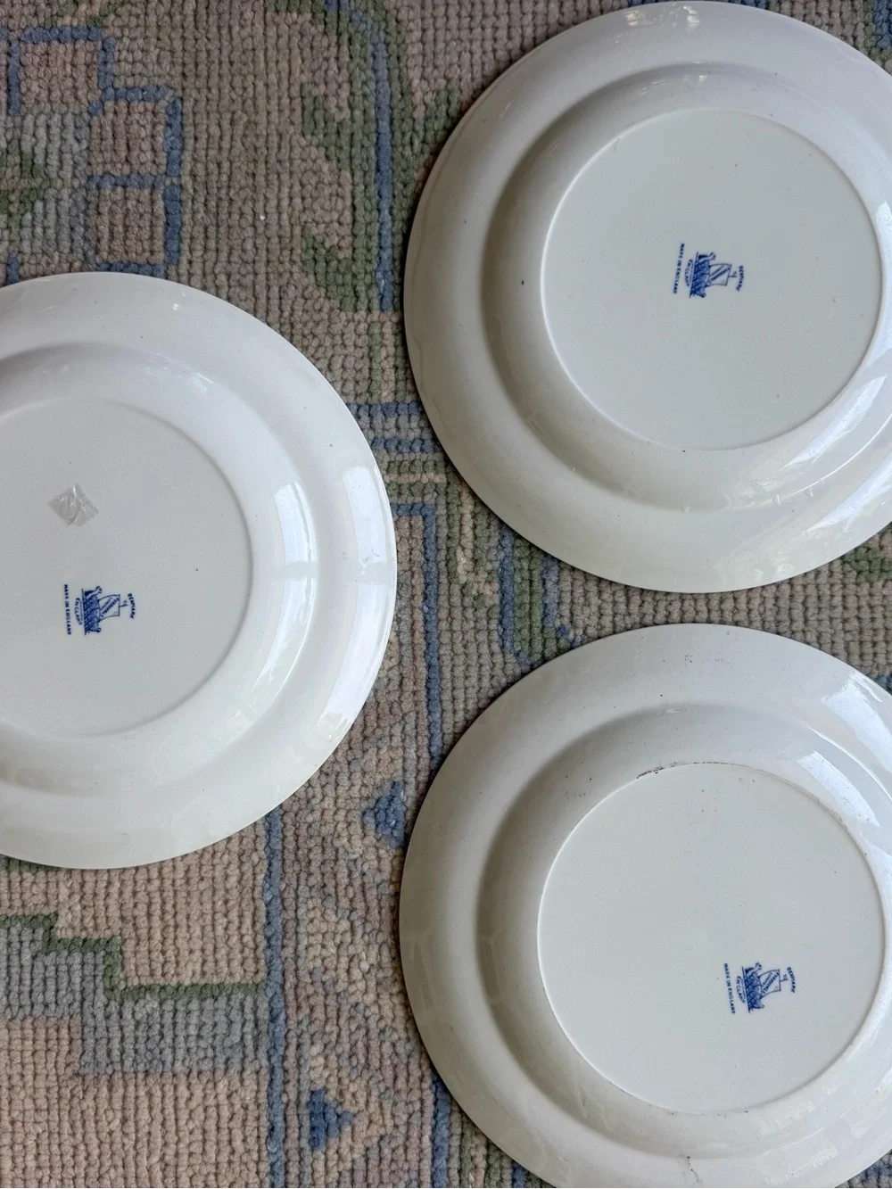 3 Lovely Vintage Denmark Blue by Furnivals, England Plates, 10 Inches